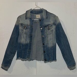 Sello NYC Chaser Jean Jacket with Raw Hem and Two Tone Denim Design